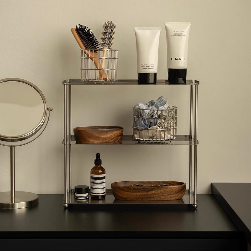 即納】#大小2点セット ステンレス ワイヤー ラウンド バスケット カゴ