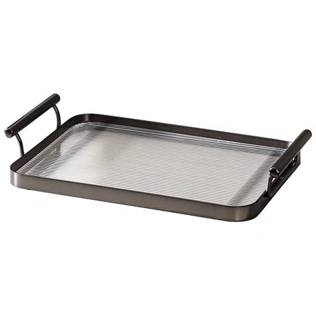 #メタリック クリア ストライプ模様 トレイ 全2色 収納