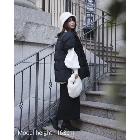 【即納】#サイドスリット 中綿 パフ ポンチョ 全2色 ジャケット