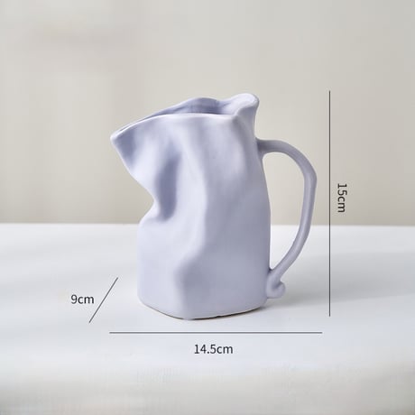 #持ち手付き セラミック フラワーベース 全2色 花瓶