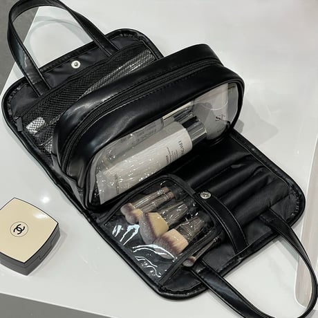#多機能 取り外し可 コスメ 収納 仕切り ポーチ 全2色 メイクポーチ トラベルポーチ