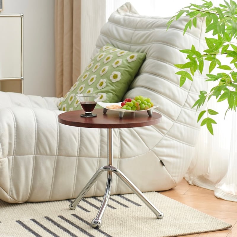 シルバー ツイストレッグ ラウンド ミニ サイドテーブル 全3色 | 70PARK