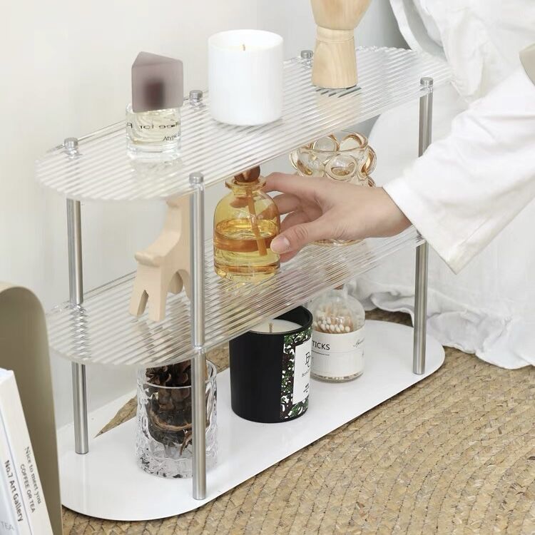 オーバル アクリル 3段 ディスプレイ ラック 全2色 収納 | 70PARK