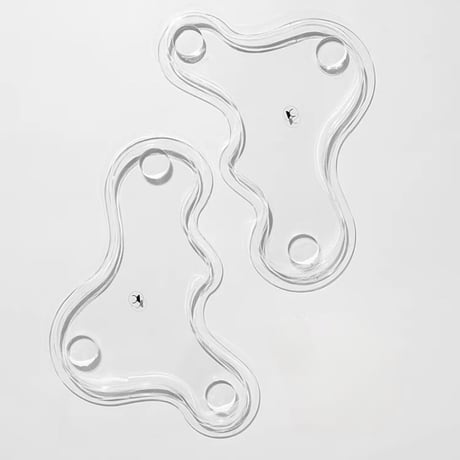 #クリア アクリル なみなみ ウエーブ トレイ 小物置き