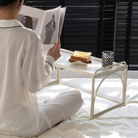 #折り畳み カフェ トレイ ベッドテーブル 全2色 サイドテーブル