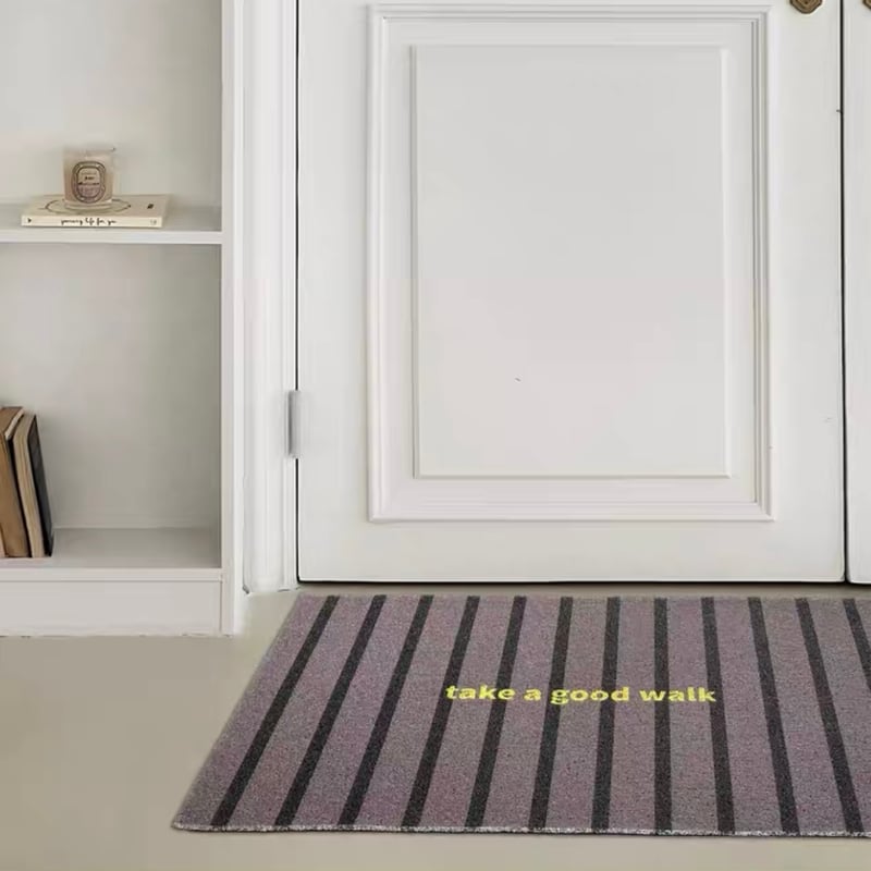 ストライプ柄 メッセージ 玄関 マット 全4色 50×80 泥落とし | 70PARK