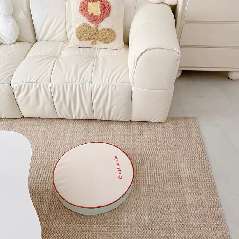 シンプル レタリング カラー ラウンド クッション 全3色 直径50cm | 70PARK