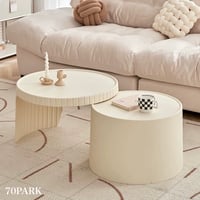 #アイボリー ラウンド サイドテーブル ネストテーブル 収納