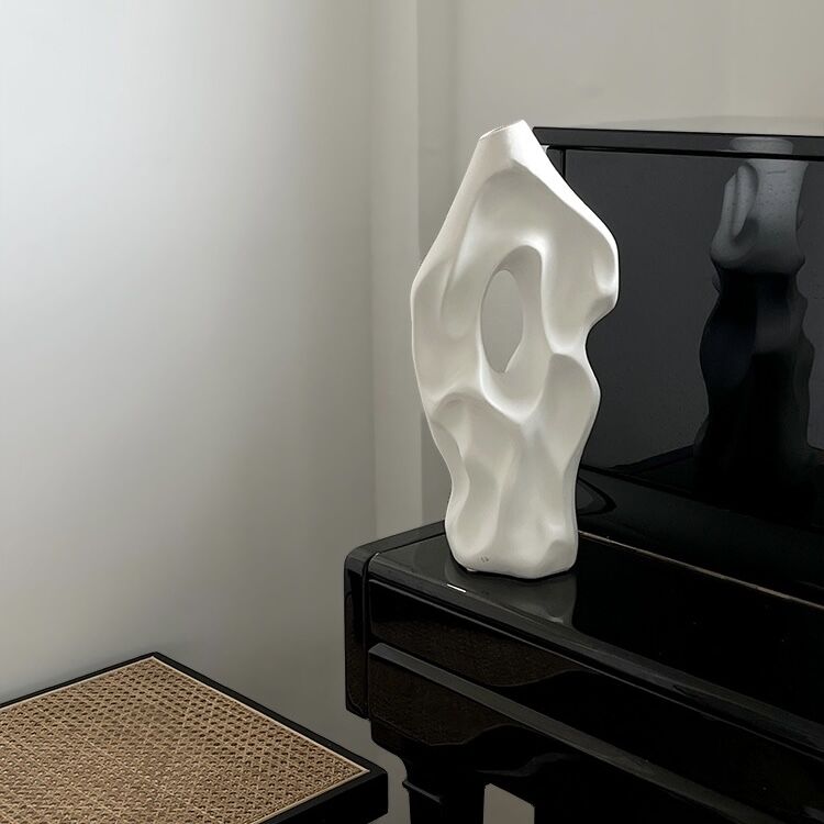 凸凹 ユニーク アート セラミック フラワーベース 花瓶 全2色 | 70PARK