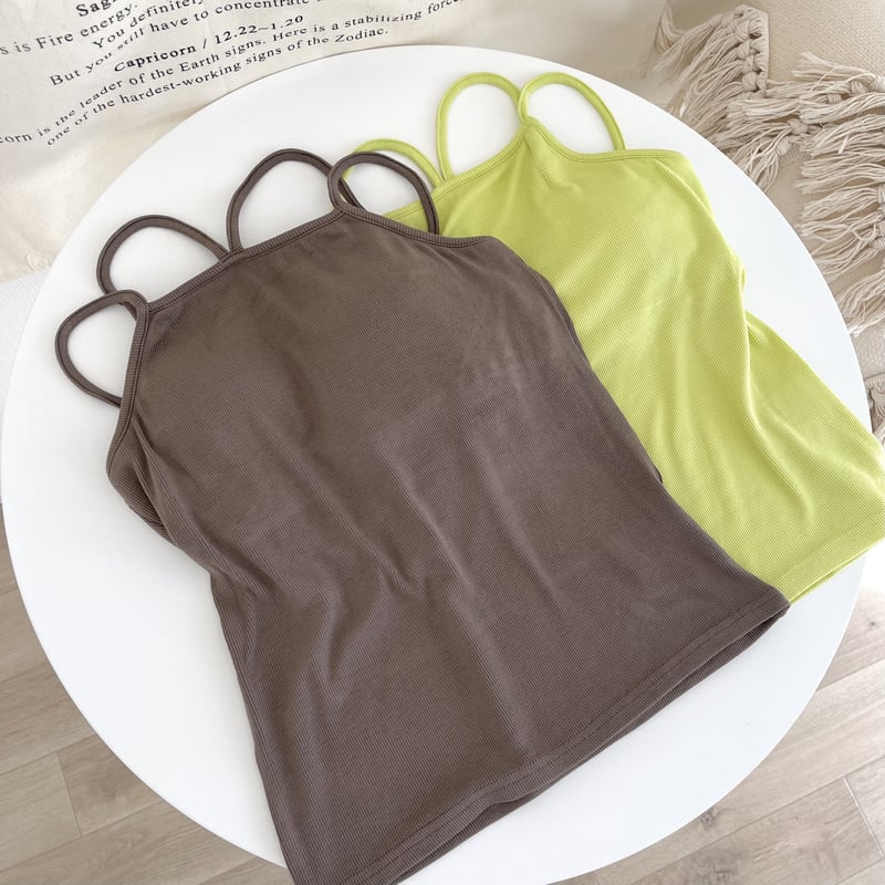 【BEIGE,】パッド入　キャミソール 楽天市場】【2点ご購入で10％OFF】カップ付きスパゲッティキャミ