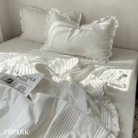 #夏掛け布団 フリル ウォッシュドコットン 布団カバーセット 全2色 2サイズ