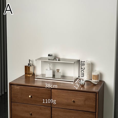 #クリア アクリル ステンレス シンプル 二段 収納 ラック 全2色 コスメ収納