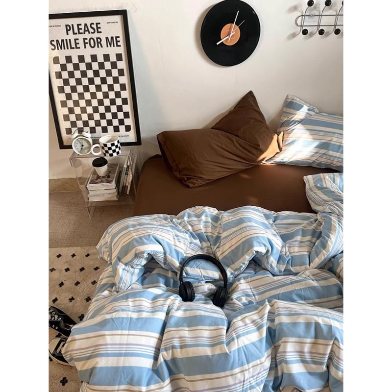 マルチストライプ コットン 布団カバーセット 全2色 2サイズ | 70PARK