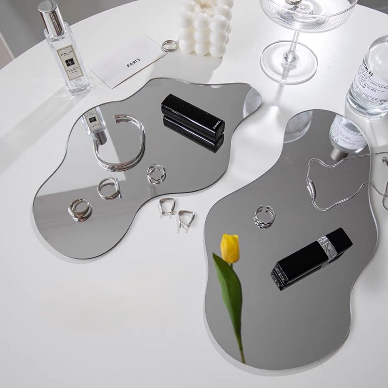 2点セット うねうね ウエーブ アクリル ミラー トレイ | 70PARK