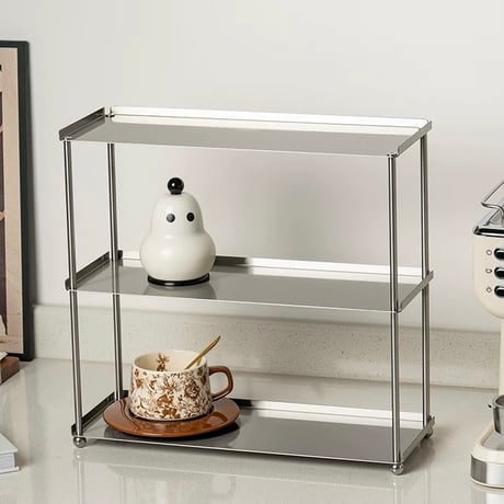 #ステンレス シルバー カップ 収納 二段 三段 ラック 全2種