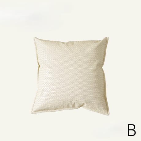 #リッチ フェイクレザー 編み込み クッションカバー 全6色 45×45 ニュアンスカラー