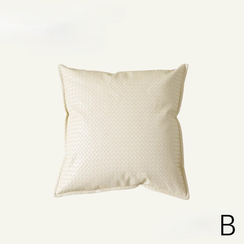 リッチ フェイクレザー 編み込み クッションカバー 全6色 45×45