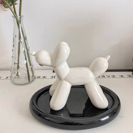 #バルーン ドッグ モチーフ キー トレイ 全2色 犬 鍵 収納 玄関