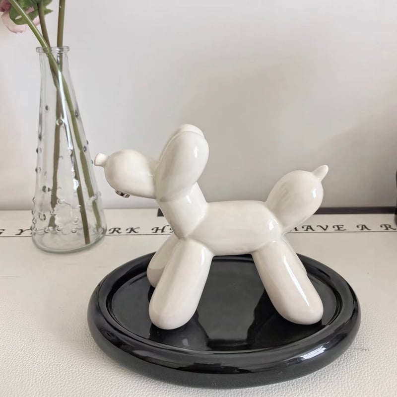 バルーン ドッグ モチーフ キー トレイ 全2色 犬 鍵 収納 玄関 | 70PARK