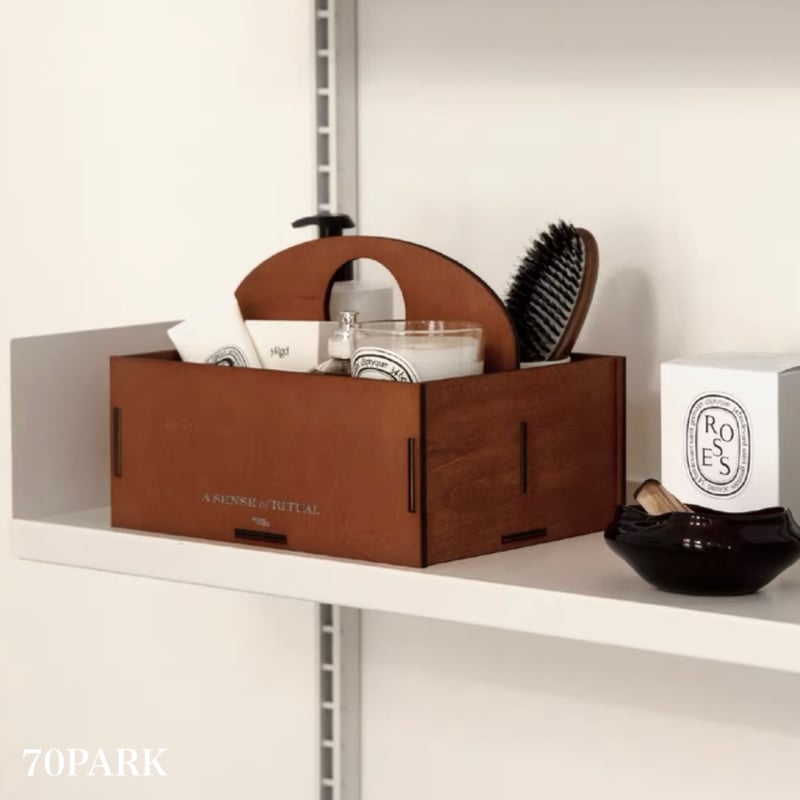 ウッドボックス ウッド ゴミ箱 トイレットペーパー収納可能箱 男前 2点