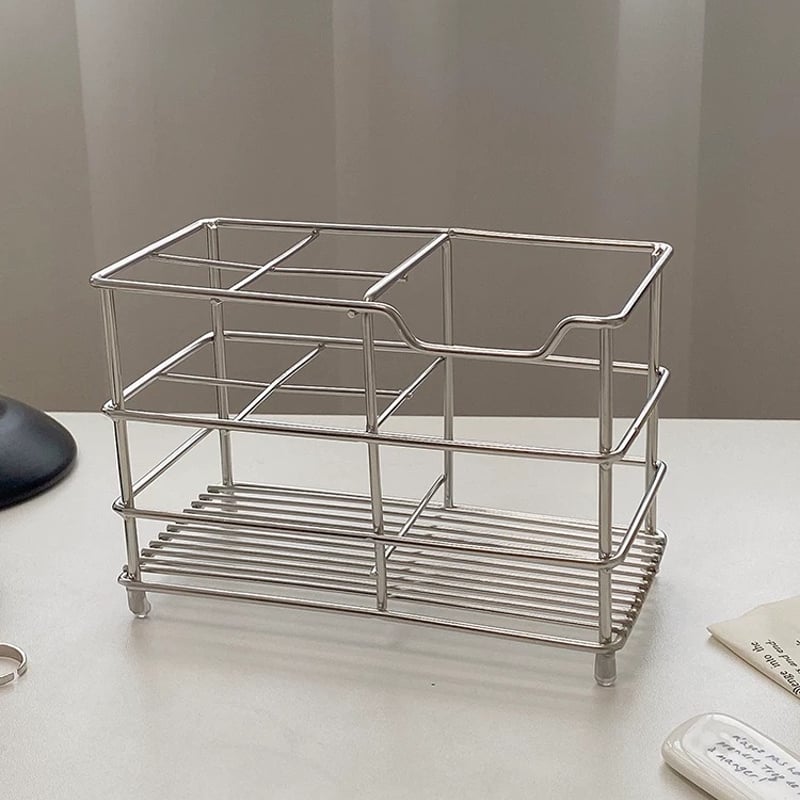 ステンレス シルバー マルチ スタンド ペン立て ブラシスタンド 収納