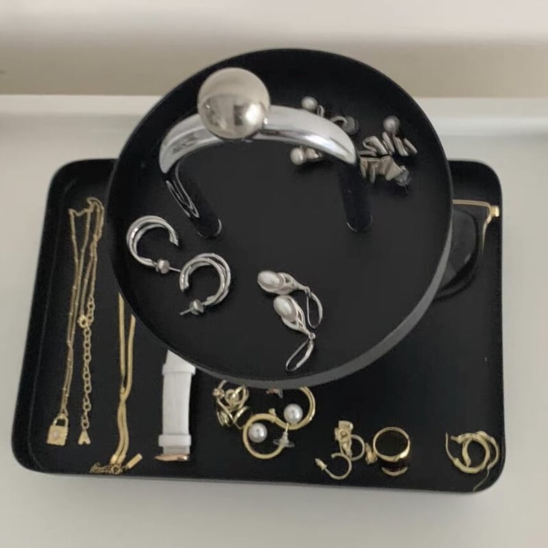 ビンテージアクセサリーセット 多数イミテーション2キロ以上 即納】#アイアン アーチ 二段 アクセサリー トレイ 全2色 | 70PARK