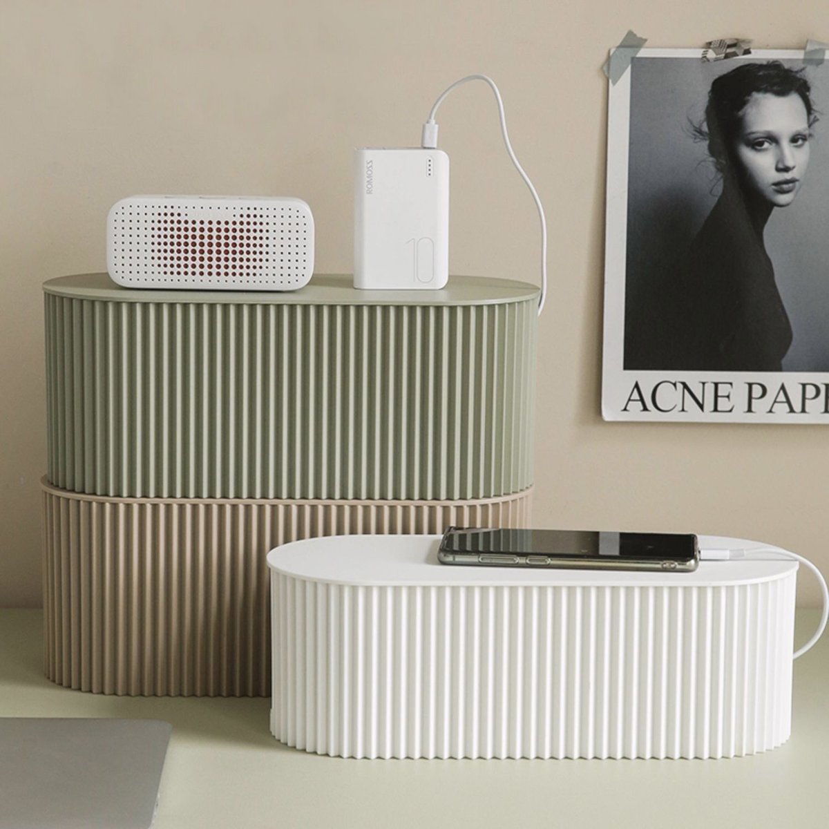 即納】#電源タップ 収納 ケーブルボックス 全3色 2サイズ | 70PARK