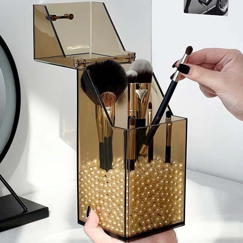 クリアカラー パール付き ブラシスタンド 全2色 収納 ボックス | 70PARK