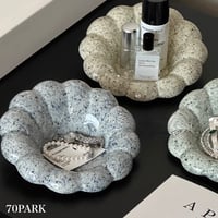花びらトレイ フラワー モチーフ セラミック チャビー トレイ 全3色 アクセサリー