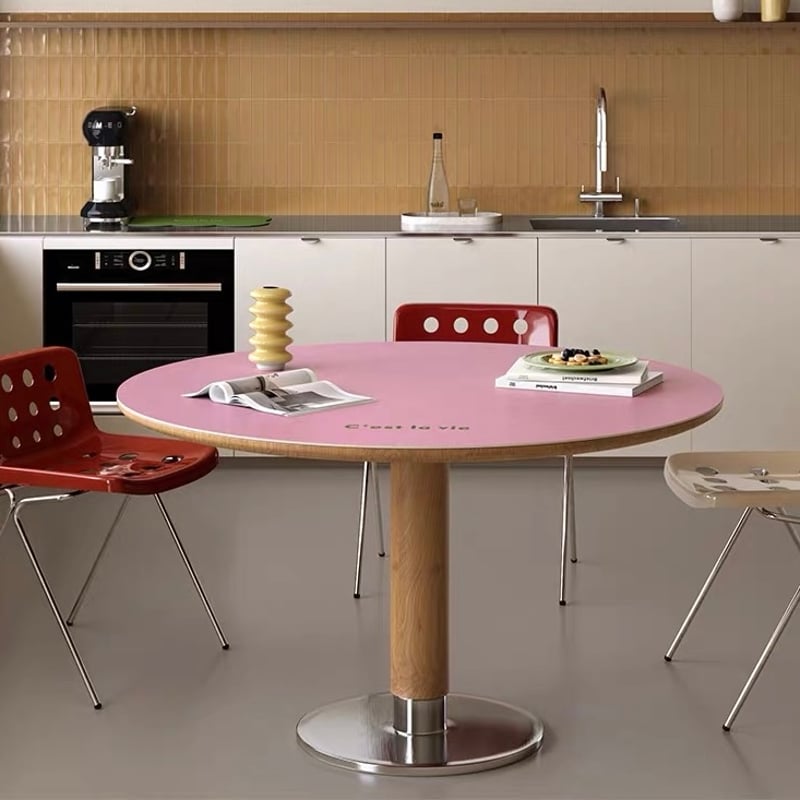 シンプル レタリング カラー ラウンド テーブルクロス マット 全6色