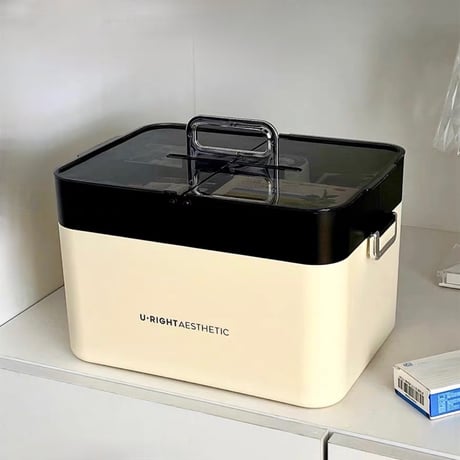 #モノトーン 大容量 二層 救急箱 薬箱 コスメボックス