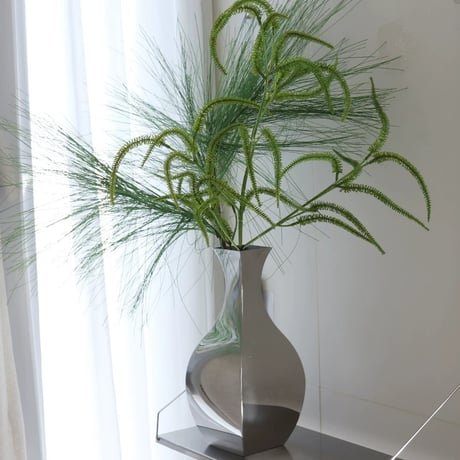 #鏡面 ステンレス フラワーベース シルバー 花瓶 ミラー