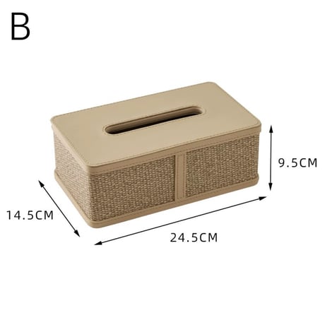 #モダン デザイン レザー ティッシュケース 全2色