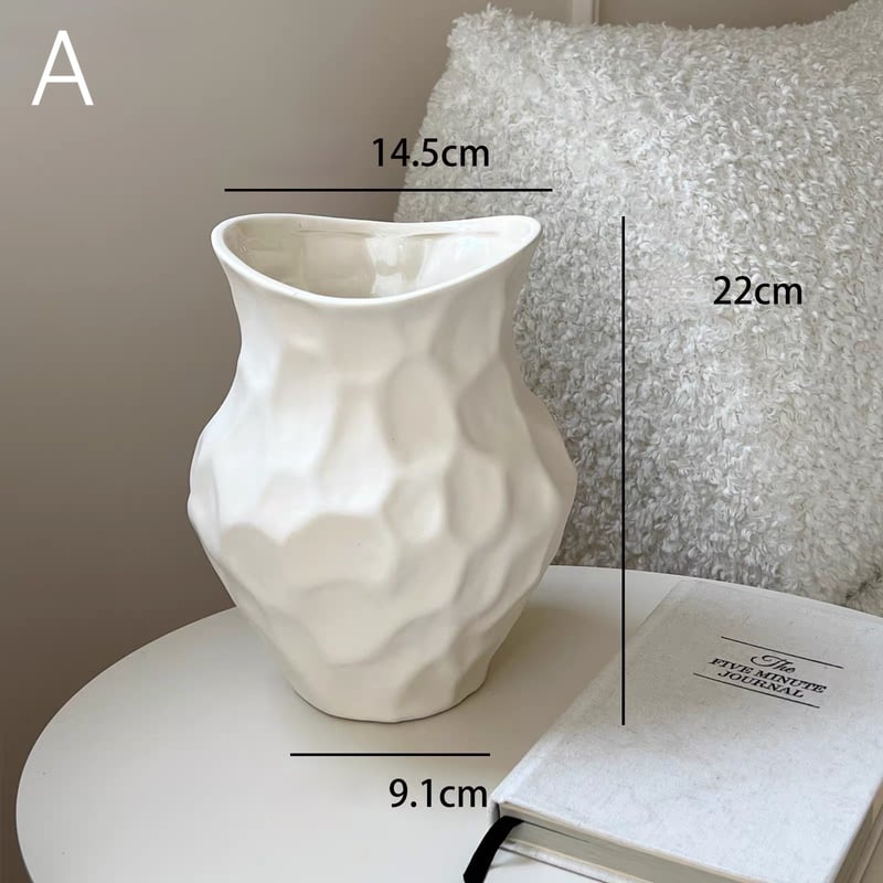 凸凹 セラミック モノトーン フラワーベース 全2色 花瓶 | 70PARK