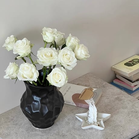 #凸凹 セラミック モノトーン フラワーベース 全2色 花瓶