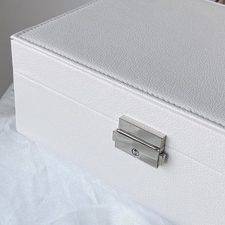 #二段  鍵付き シンプル ジュエリー ボックス 全2色 収納