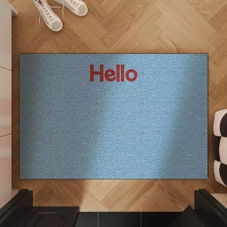 #Hello レタリング カラー 玄関 マット 全6色 50×80 泥落とし