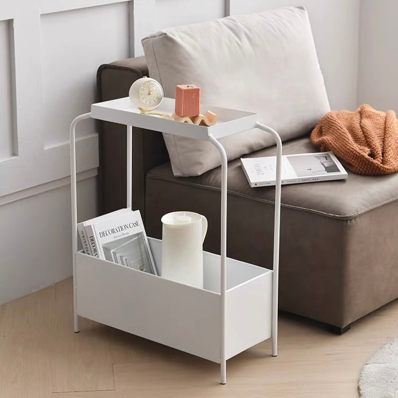 モノトーン アイアン 収納 サイドテーブル 全2色 スリム | 70PARK