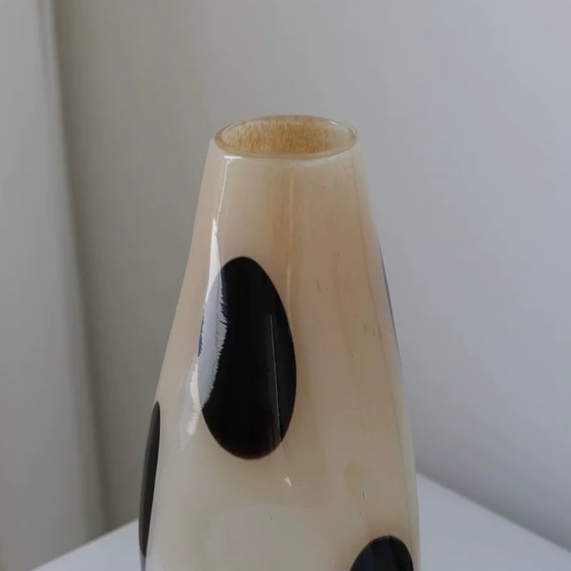 ブラック ドット ストライプ ガラス フラワーベース 全3種 花瓶