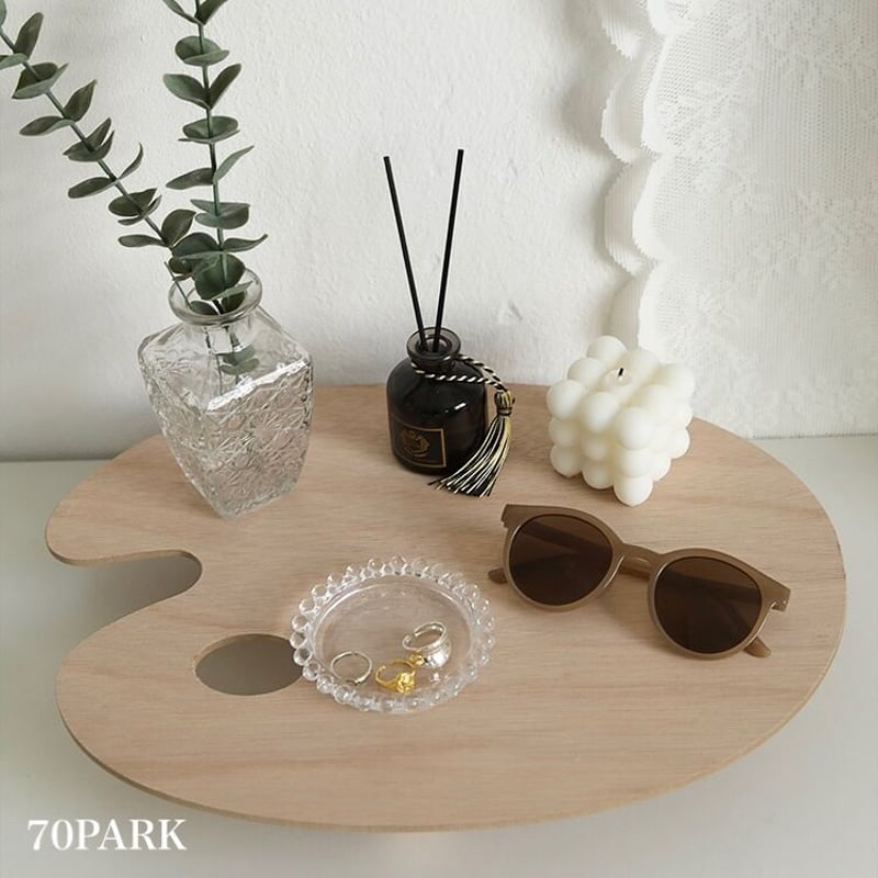 即納】#脚付き パレット型 木製 アクセサリートレイ 小物置き | 70PARK