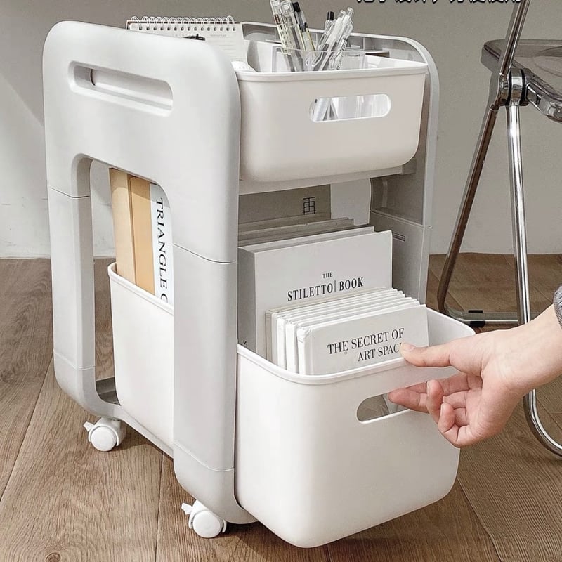 キャスター付 2段 ラック ワゴン デスク下 収納 | 70PARK