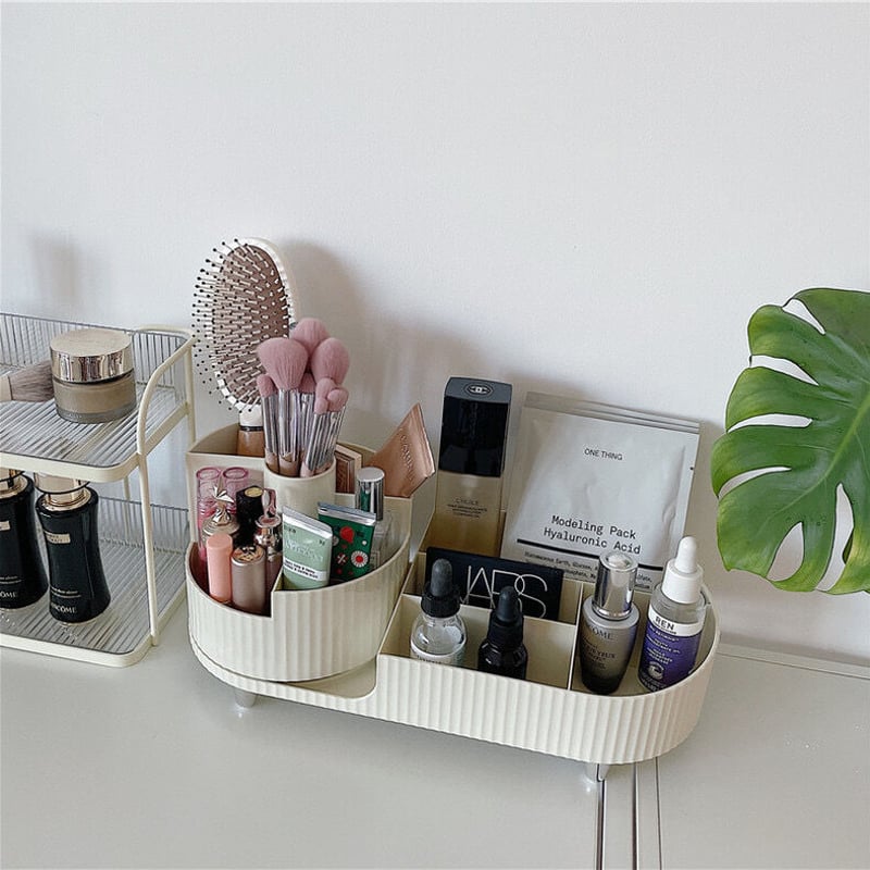 360度 回転 ブラシスタンド付 コスメ 収納 トレイ 全2色 | 70PARK