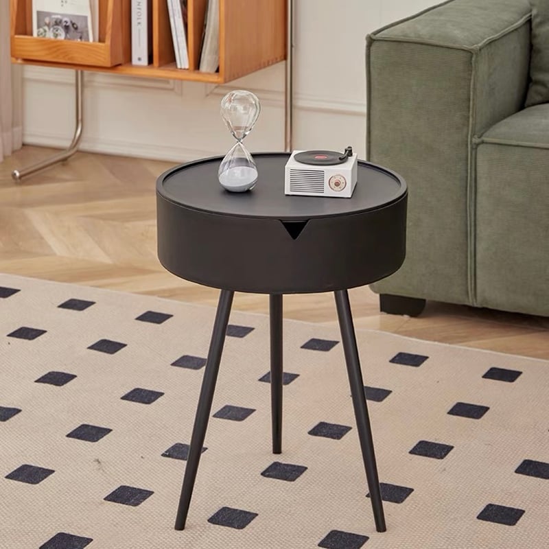 即納】#収納付き シンプル ラウンド サイドテーブル 全3色 | 70PARK