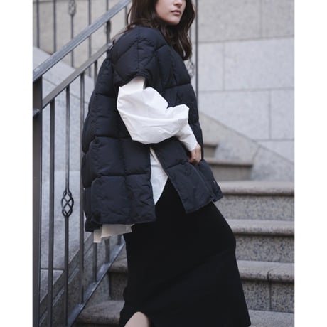 【即納】#サイドスリット 中綿 パフ ポンチョ 全2色 ジャケット