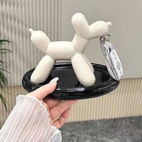 #バルーン ドッグ モチーフ キー トレイ 全2色 犬 鍵 収納 玄関