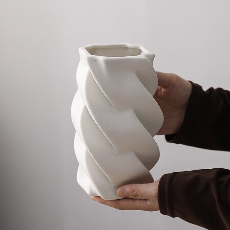 ねじれ ツイスト セラミック フラワーベース 花瓶 全3色 | 70PARK