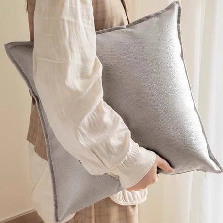 #リッチ フェイクレザー モノトーン クッションカバー 全3色 45×45