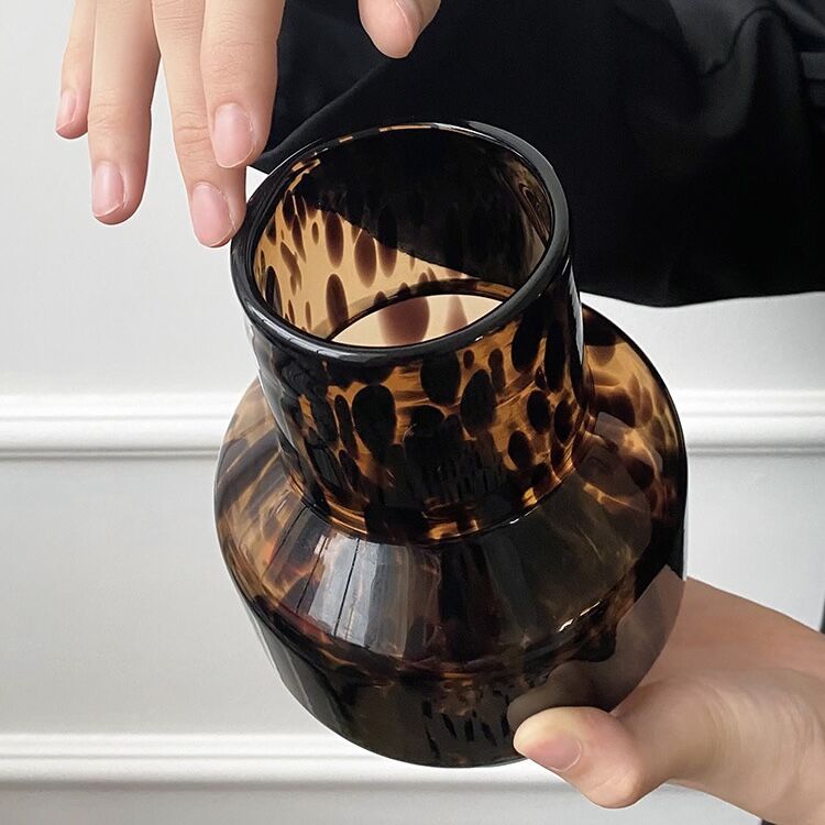 レオパード柄 ガラス フラワーベース 花瓶 豹柄 | 70PARK