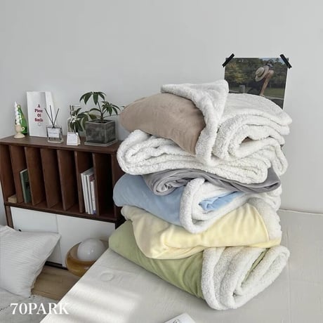 #シャーベットカラー ブランケット  全7色 無地 毛布