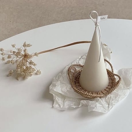 #フラワーモチーフ ラタン コースター 2点セット